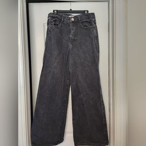 Zara Black Wide Leg Baggy Jeans